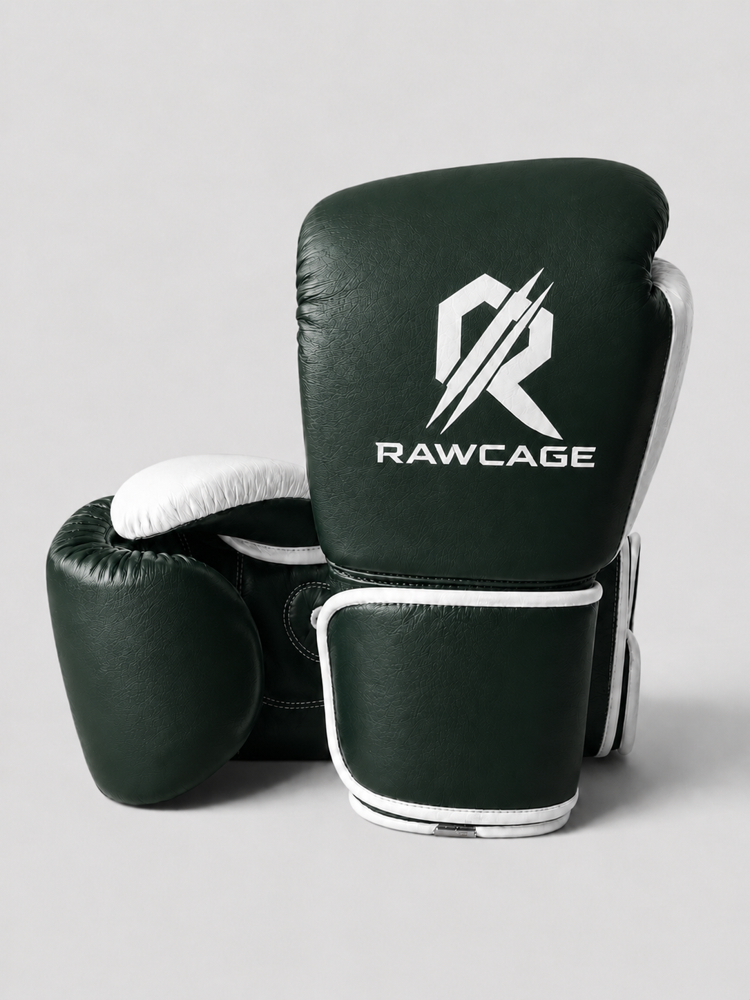 LIMITED EDITION RAWCAGE PHANTOM GREEN MAKARI COWHIDE LEATHER BOXING GLOVES