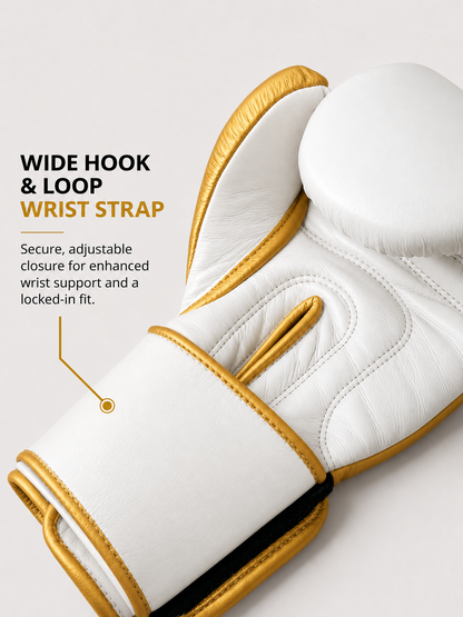 RAWCAGE IMPERIAL GOLD MAKARI COWHIDE LEATHER BOXING GLOVES