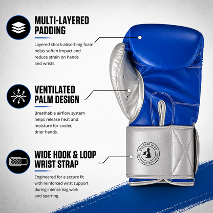 RAWCAGE BLUE NGOZI SPARRING BOXING GLOVES