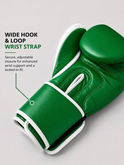 RAWCAGE EVERGREEN MAKARI COWHIDE LEATHER BOXING GLOVES
