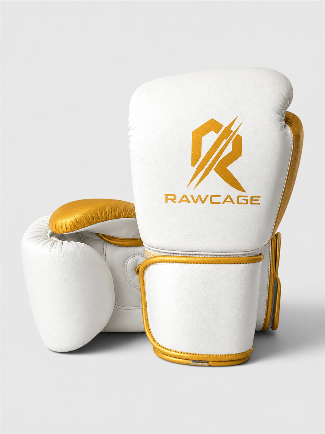 RAWCAGE IMPERIAL GOLD MAKARI COWHIDE LEATHER BOXING GLOVES