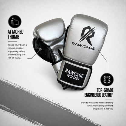 RAWCAGE SILVER NGOZI SPARRING BOXING GLOVES