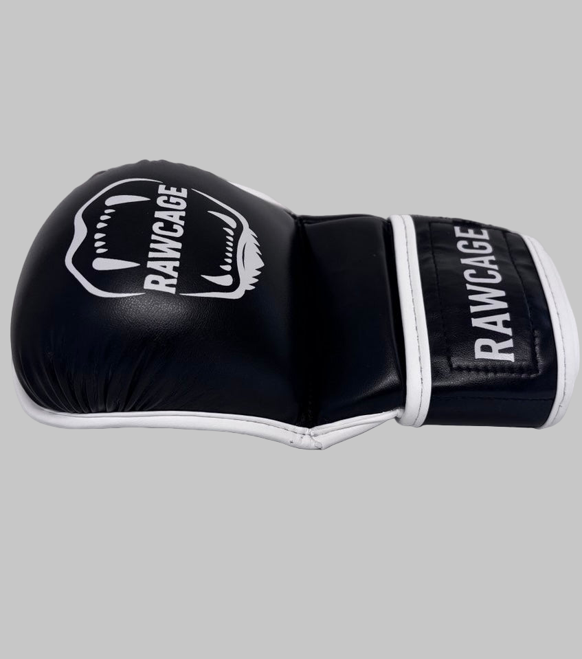 RAWCAGE RISE MMA SPARRING GLOVES BLACK/WHITE