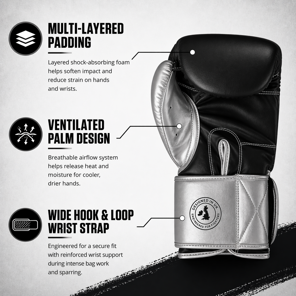 RAWCAGE BLACK NGOZI SPARRING BOXING GLOVES