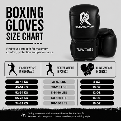 RAWCAGE IGNITE TRAINING BOXING GLOVES BLACK/WHITE
