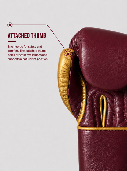 RAWCAGE ROYAL MAROON MAKARI COWHIDE BOXING LEATHER GLOVES
