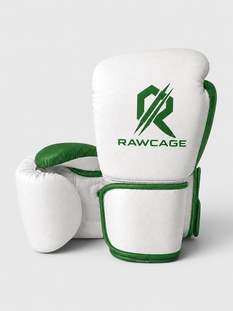 RAWCAGE EMERALD ICE MAKARI COWHIDE LEATHER BOXING GLOVES