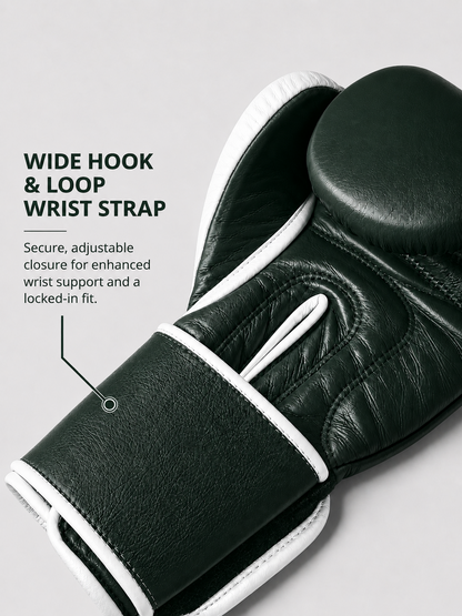 LIMITED EDITION RAWCAGE PHANTOM GREEN MAKARI COWHIDE LEATHER BOXING GLOVES