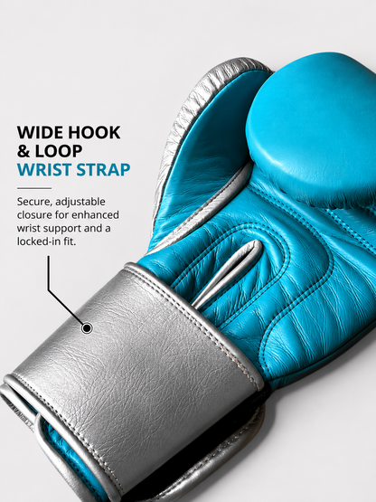 RAWCAGE SKY BLUE MAKARI COWHIDE LEATHER BOXING GLOVES