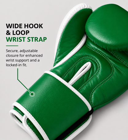 RAWCAGE EVERGREEN MAKARI COWHIDE LEATHER BOXING GLOVES