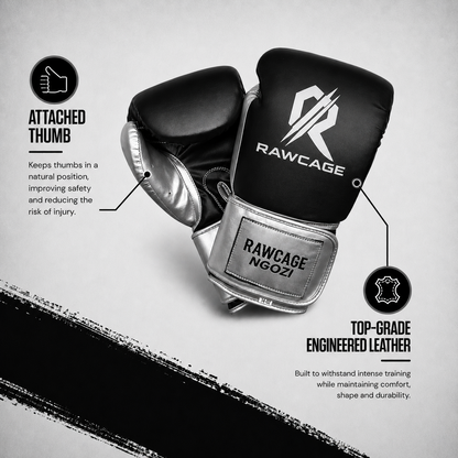 RAWCAGE BLACK NGOZI SPARRING BOXING GLOVES