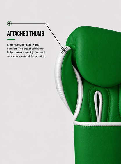 RAWCAGE EVERGREEN MAKARI COWHIDE LEATHER BOXING GLOVES
