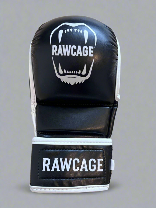 RAWCAGE RISE MMA SPARRING GLOVES BLACK/WHITE