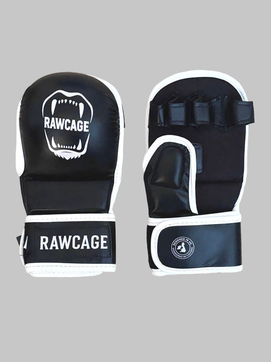 RAWCAGE RISE MMA SPARRING GLOVES BLACK/WHITE