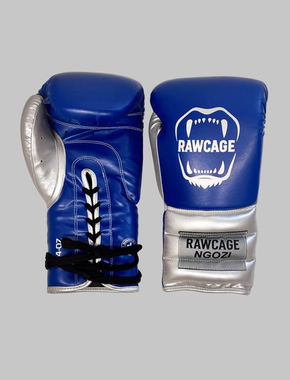 RAWCAGE BLUE NGOZI LACE SPARRING BOXING GLOVES
