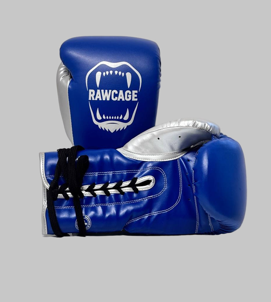 RAWCAGE BLUE NGOZI LACE SPARRING BOXING GLOVES