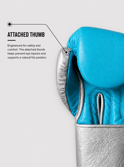 RAWCAGE SKY BLUE MAKARI COWHIDE LEATHER BOXING GLOVES