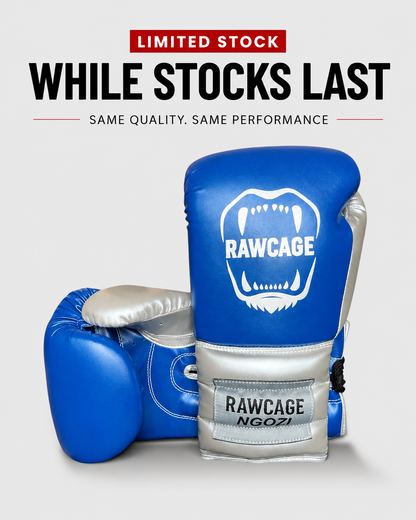 RAWCAGE BLUE NGOZI LACE SPARRING BOXING GLOVES