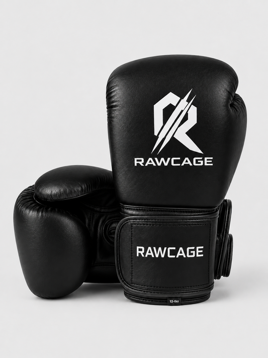 RAWCAGE IGNITE TRAINING BOXING GLOVES BLACK/WHITE