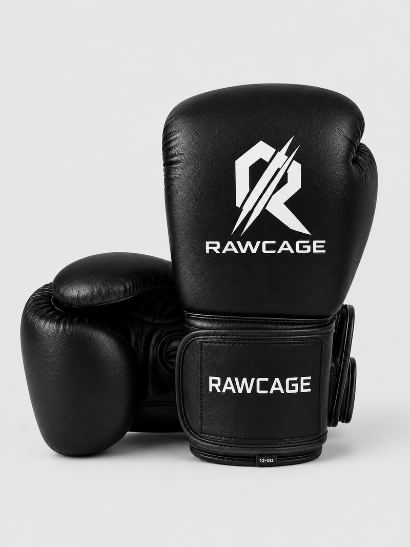 RAWCAGE IGNITE TRAINING BOXING GLOVES BLACK/WHITE